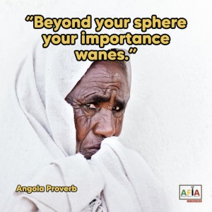 Beyond your sphere your importance wanes