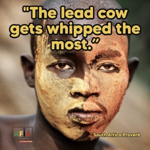 The lead cow gets whipped the most