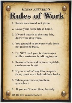 Rules in the workplace things to do for a happy life