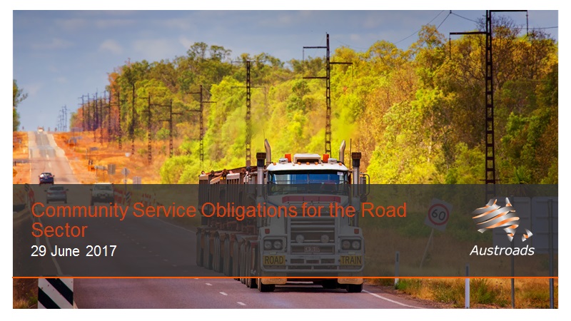 Community Service Obligations Framework for the Roads Sector