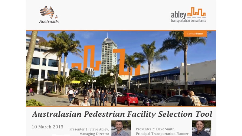 Introducing the Pedestrian Facility Selection Tool (2015)