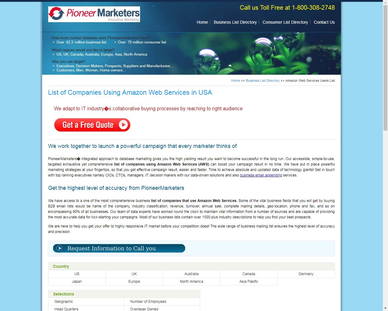 amazon web user email list