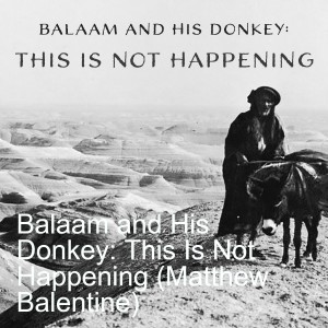 Balaam and His Donkey: This Is Not Happening (Matthew Balentine)