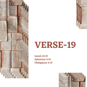Verse 19 - Doing a New Thing