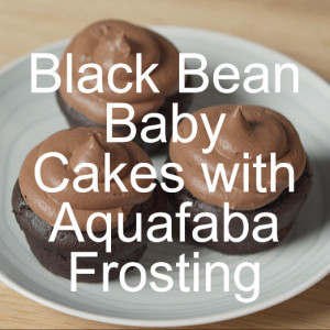 Black Bean Baby Cakes with Mocha Black Bean Aquafaba Frosting