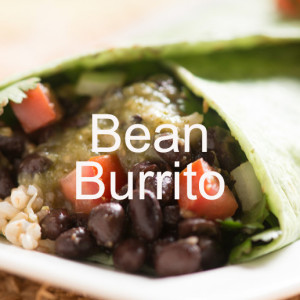 Bean Burrito with Brown Rice, Jalapeño Jack Cheese and Salsa Verde