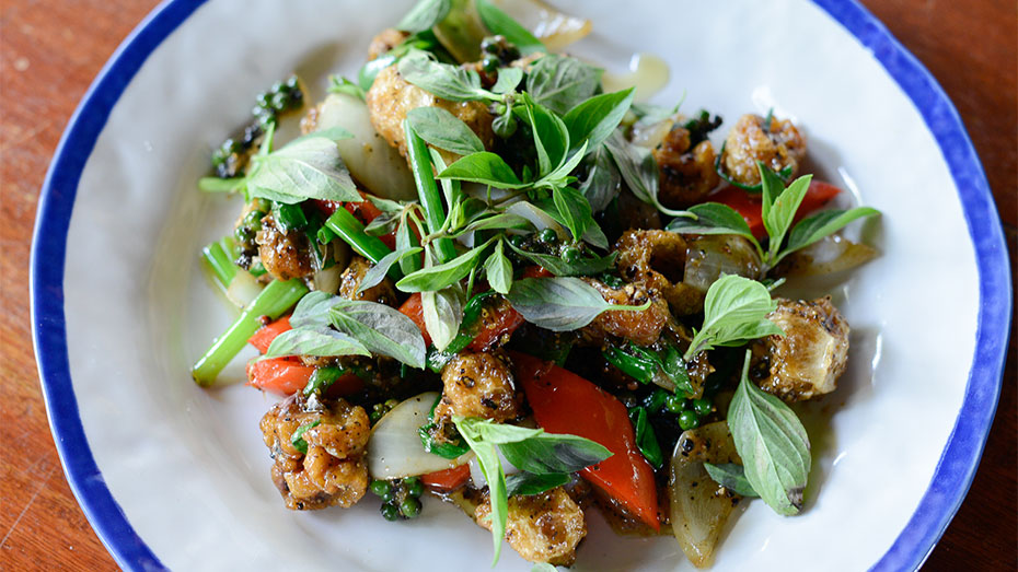Cab Moo Pad Prig Thai Dum at Four Seasons Chiang Mai’s Rim Tai Kitchen