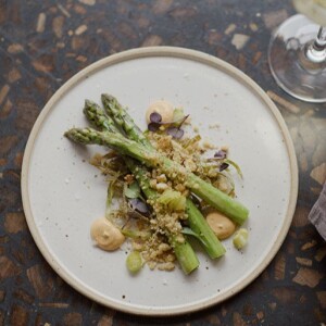 Asparagus with Almond Crumbles at Edit Restaurant in London