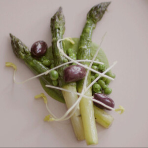 Green Asparagus with Peas at Gauthier Soho in London