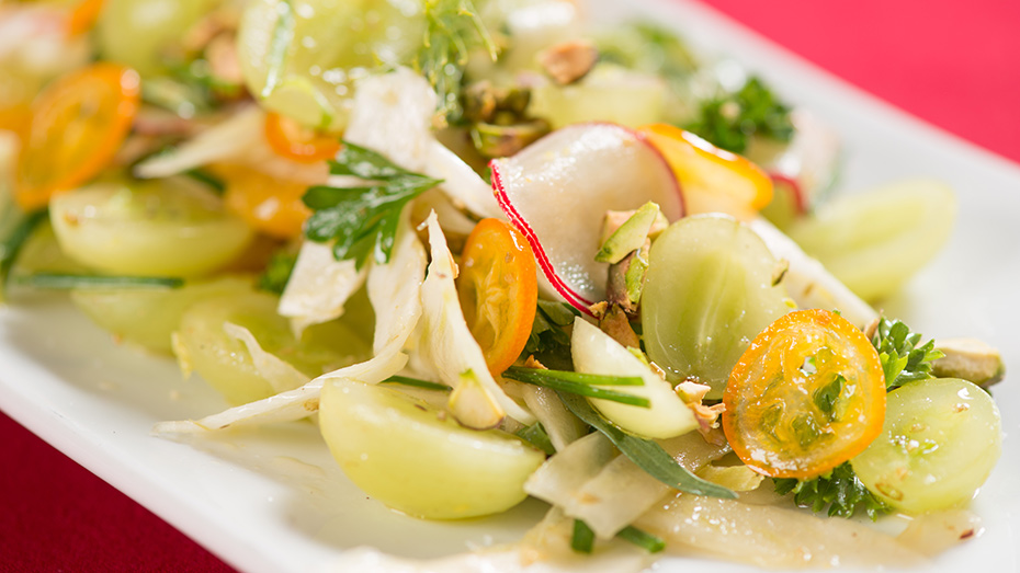 Green Grape, Fennel, and Orange Salad with Pickled Kumquats