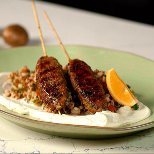 Turkey and Mushroom Kebabs