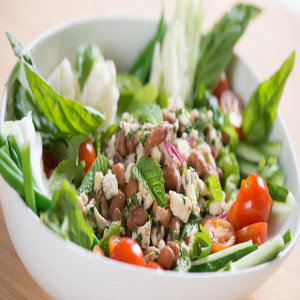 Thai Salad: Chicken Larb with Pinto Beans