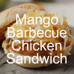 Mango Barbecue Chicken Sandwich with Mango Cabbage Slaw