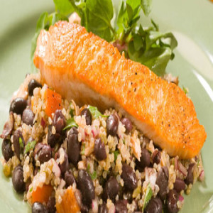 Roasted Salmon, Quinoa and Black Bean Salad