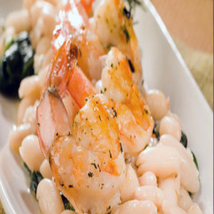 Grilled Shrimp with Rosemary White Beans