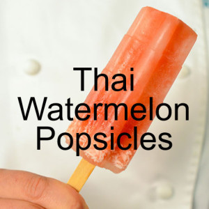 Watermelon Popsicles with Coconut, Ginger, Makrut Lime and Chili
