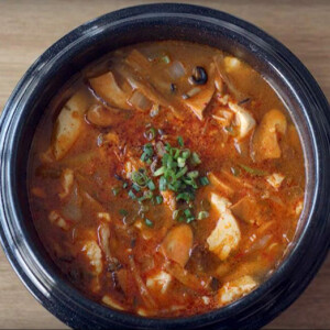 Soft Tofu Soup with Mushrooms: soondubu jjigae
