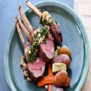 Roasted Rack of American Lamb with Salsa Verde