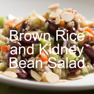 Brown Rice and Kidney Bean Salad with Roasted Red Peppers and Apples