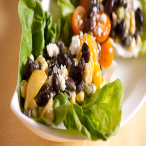 Southwest Black Bean Salad with Avocado Sherry Vinaigrette