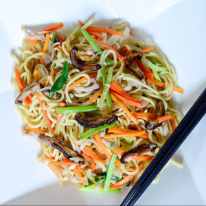 Taiwanese Stir-Fried Noodles with Vegetables and Black Bean Soy Sauce at Ivy’s Kitchen, Taipei