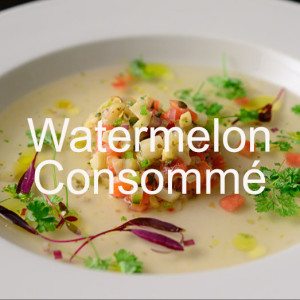 Watermelon Consommé with Scallop Ceviche