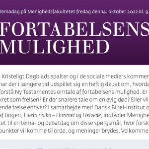 Jan H. Mortensen: Fortabelsens karakter : pine eller udslettelse? 14/10 2022