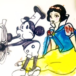 Steamboat Willie and Snow White