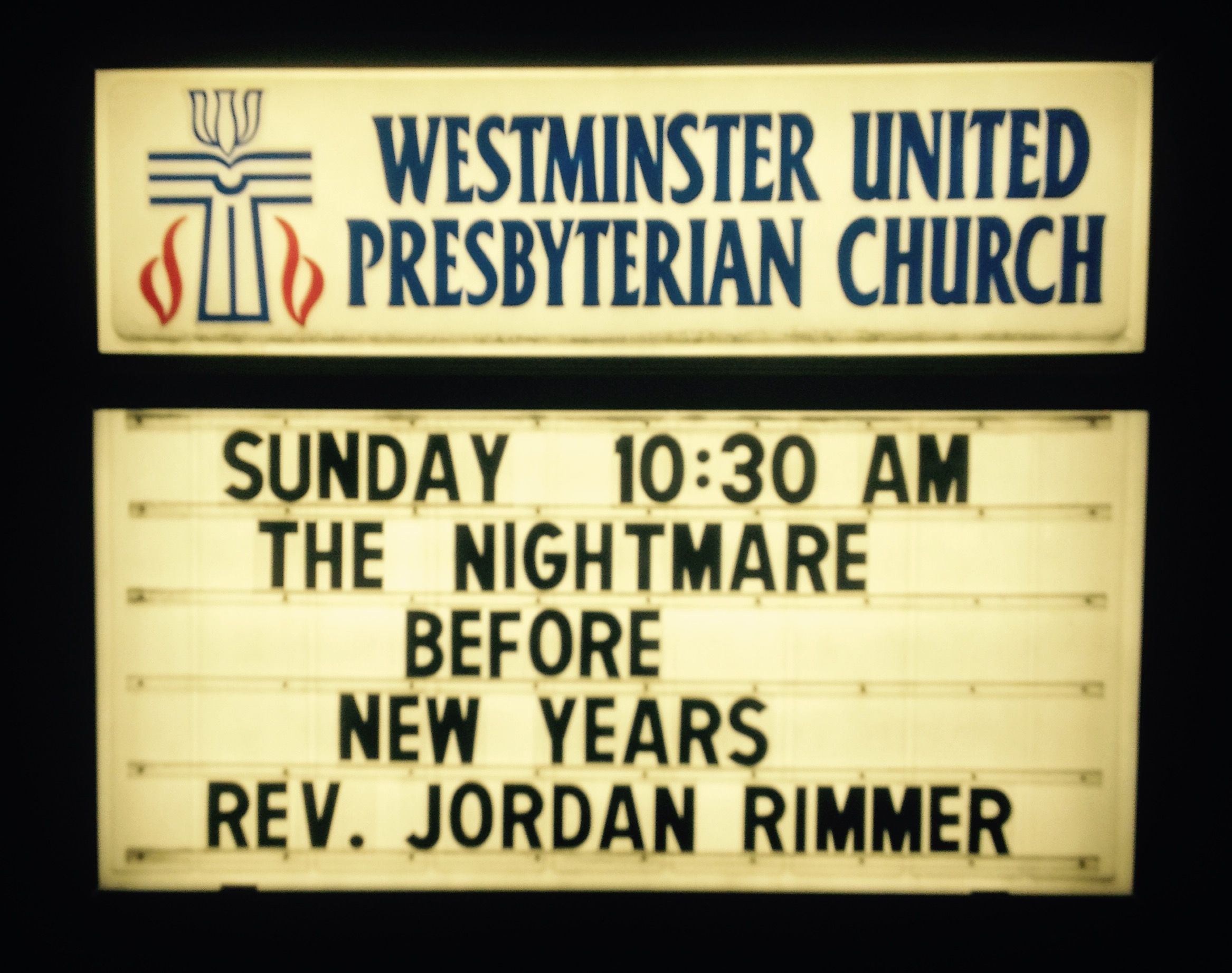 Sermon- Twas the Nightmare Before New Years