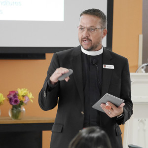 Head of School Social with Fr. Scott