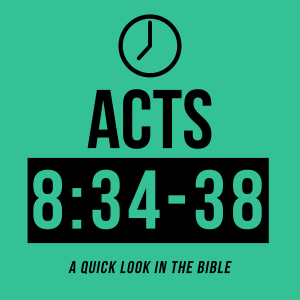 Acts 8:34-38 - The Obedient Eunuch