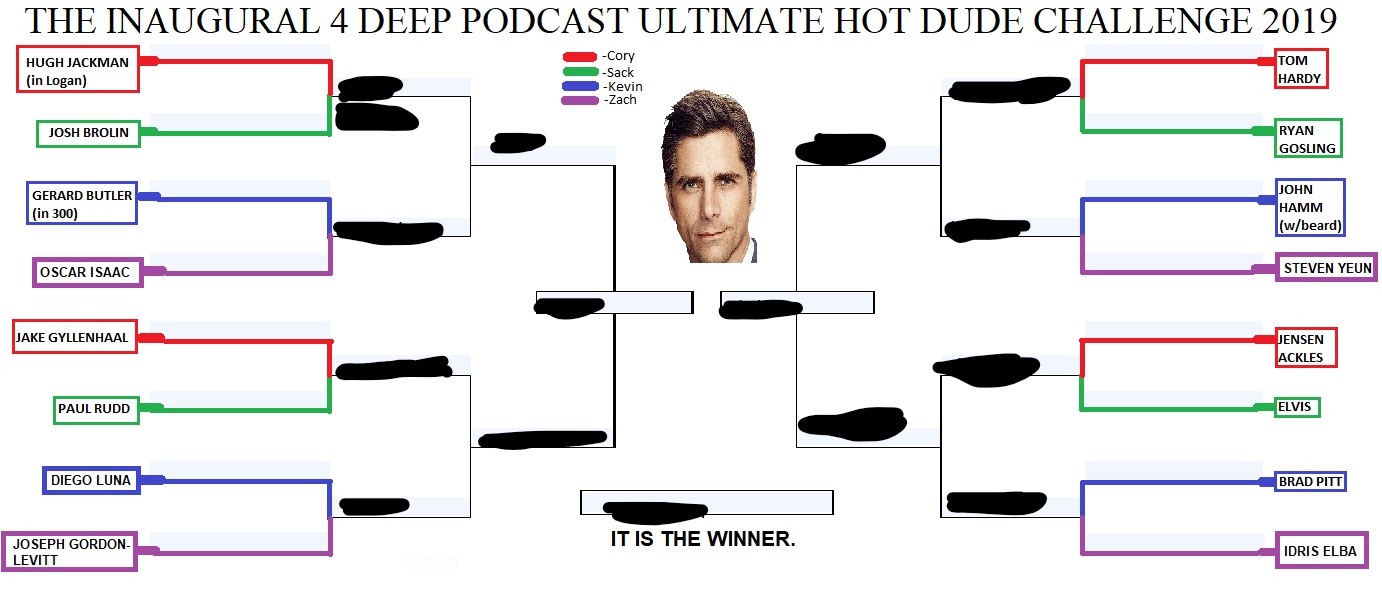 Episode 16 - The inaugural 4 deep podcast ultimate hot dude challenge