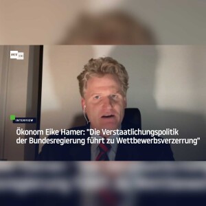 Ökonom Eike Hamer: ”Die Verstaatlichungspolitik der Bundesregierung führt zu Wettbewerbsverzerrung”