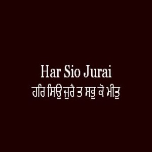 ਹਰਿ ਸਿਉ ਜੁਰੈ ਤ ਸਭੁ ਕੋ ਮੀਤੁ (Sri Guru Granth Sahib Page 238)