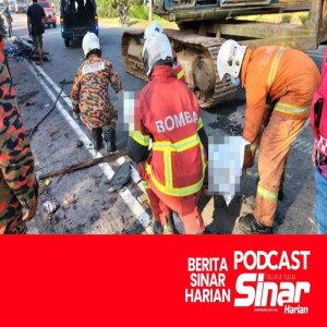 Pemandu rentung nahas tiga lori balak I SEMASA