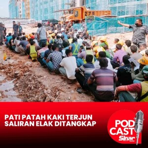 PATI patah kaki terjun saliran elak ditangkap