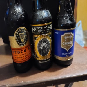Saint Patricks Day 2020 - Guinness Stock Ale, Old Rasputin and Chimay Grande Reserve
