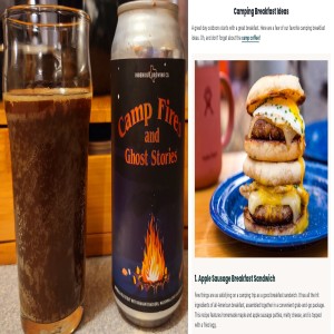Camp Fires and Ghost Stories Stout - Reacting to Suggested Camping Food