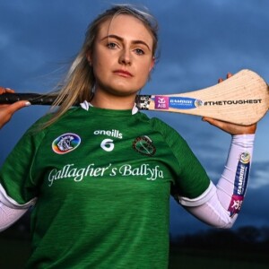CAMOGIE: Sarsfields centre back Maria Cooney with Galway Bay FM’s Darren Kelly ahead of the AIB All-Ireland Senior Camogie Semi-Final against Dublin’s St. Vincent’s