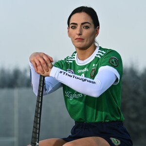 CAMOGIE: Sarsfields captain Niamh McGrath with Galway Bay FM’s Darren Kelly ahead of the AIB All-Ireland senior club camogie final against Antrim’s Loughgiel Shamrocks