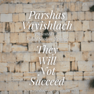 Parshas Vayishlach: They will not succeed!