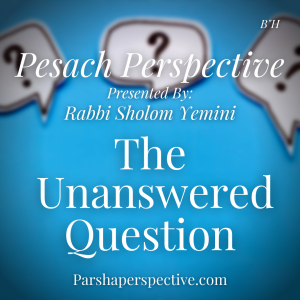 Our unanswered questions, The Pesach Perspective