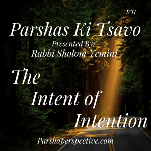 Parshas Ki Tsavo, the intent of intention.