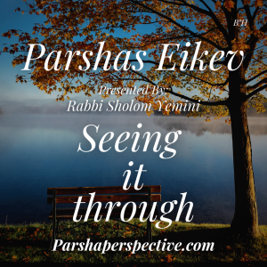 Parshas Eikev, seeing it through!