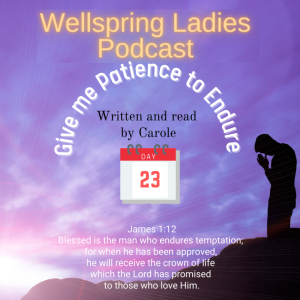 Women from Wellspring Sharing for Lent - Day 23 Give me Patience to Endure