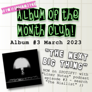 ALBUM OF THE MONTH CLUB #3 ”The Next Big Thing” Liner Notes