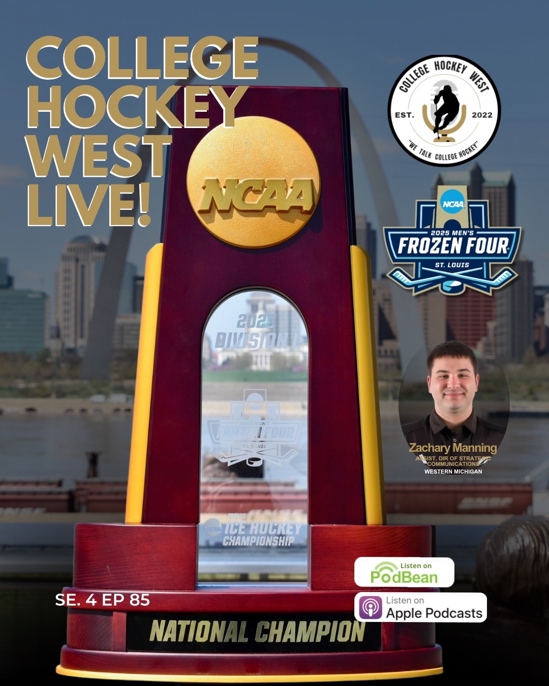 College Hockey West LIVE!  Se 4 Ep 85 April 13, 2025