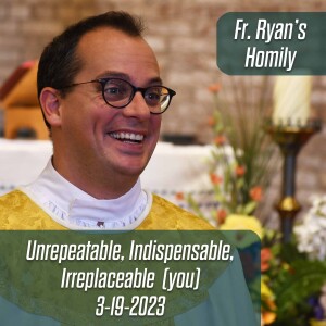 355. Fr. Ryan Homily - Unrepeatable, Indispensable, Irreplaceable (you)