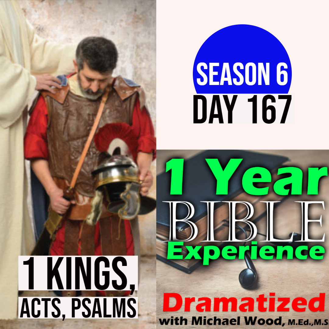 Audio Bible Day 167 |  Adonijah tries to be King | David dies | Solomon is the new King | Peter baptizes non-Jews