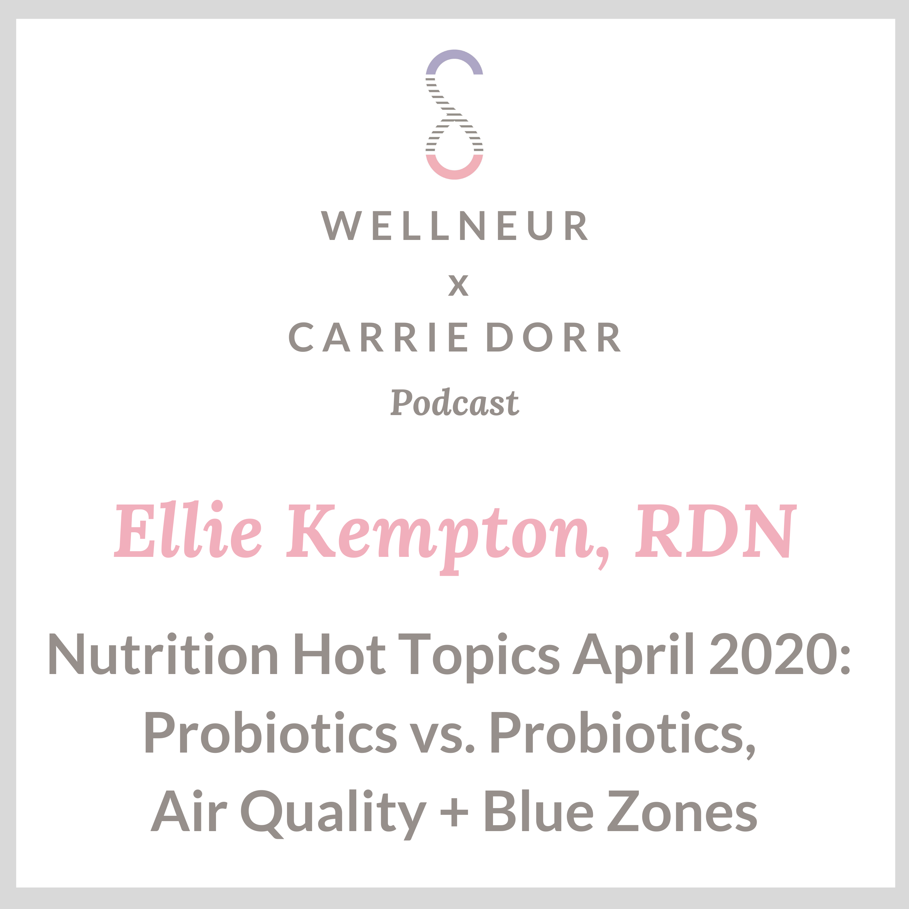 Ellie Kempton, RDN: Nutrition Hot Topics April 2020: Probiotics vs. Probiotics, Air Quality + Blue Zones